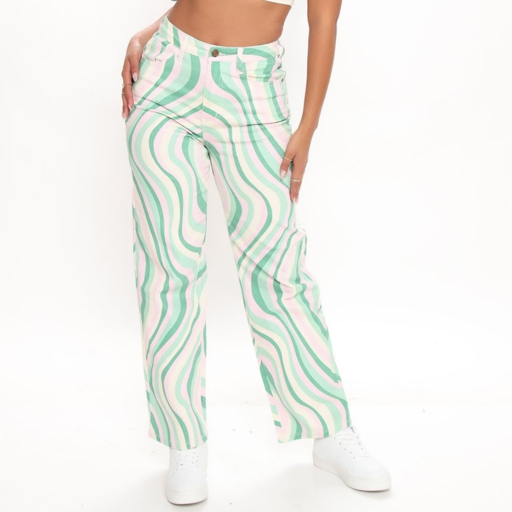 So Hypnotic Stretch Straight Leg Jeans - Multi Color